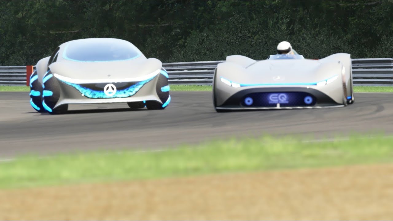 pix Mercedes Benz Eq Silver Arrow Price mercedes benz vision eq silver arrow concept 2018 vs mercedes benz vision avtr 2020 at brands hatch