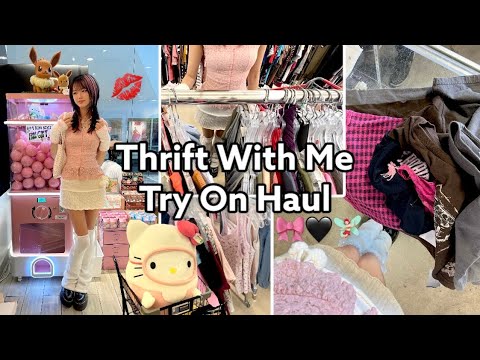 THRIFT WITH ME ❥ Try On Haul Y2K/Trendy pieces (ღˇ◡ˇ)~