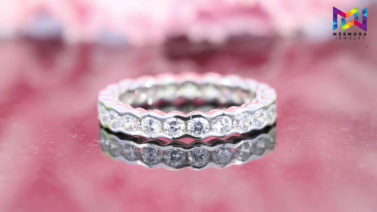 1.70 CT White Gold Eternity Band in 10k/14k/18k ,Moissanite Wedding