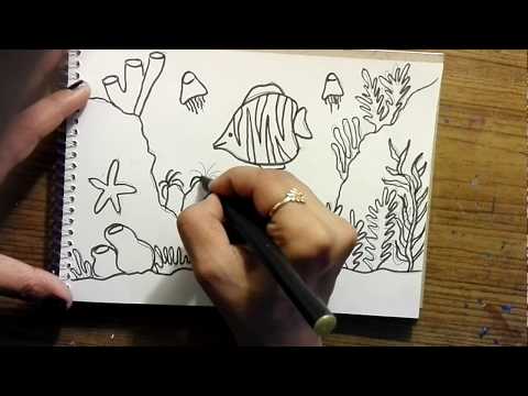 How To Draw Underwater World Easy For Kids Youtube