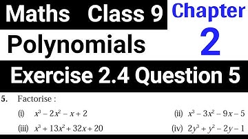 Maths Class 9 Chapter 2 Polynomials Exercise 2.4 Question 5 | JP Sir