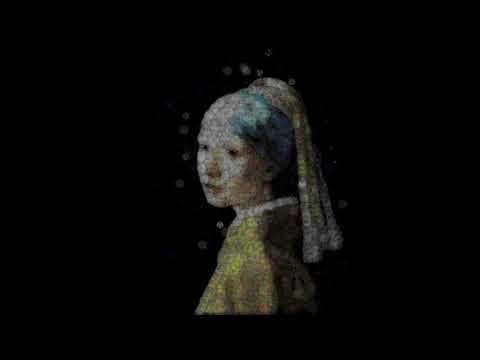 famous painting but it's drawn with circles by a genetic algorithm i wrote.mp4