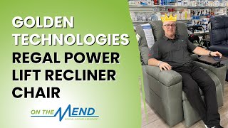 New Golden Technologies Regal Power Lift Recliner Chair With Table, Phone Charger & Cup Holder