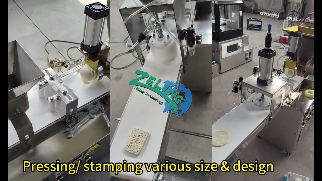 Automatic dough cutter and stamper for pizza pastry and various designs