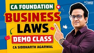 CA Foundation Law First Class (Demo) | Learning Approach & Contract Act | CA Siddharth Agarwal