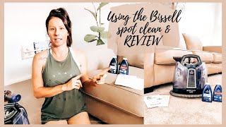 BISSELL SPOT CLEAN AUTO | USE AND REVIEW ON LOUNGE | SATISFYING CLEAN ✨