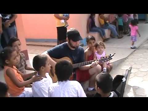 Singing in Spanish to kids in Guatemala