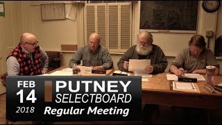 Putney Selectboard Meeting 2/14/18