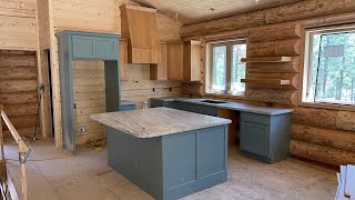 Log Cabin Build Continued - Kitchen is complete (Cochran Family) - Greer, Arizona