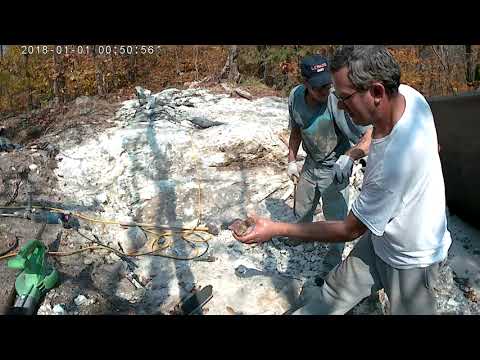 Extracting The 5 Foot Spodumene Crystals