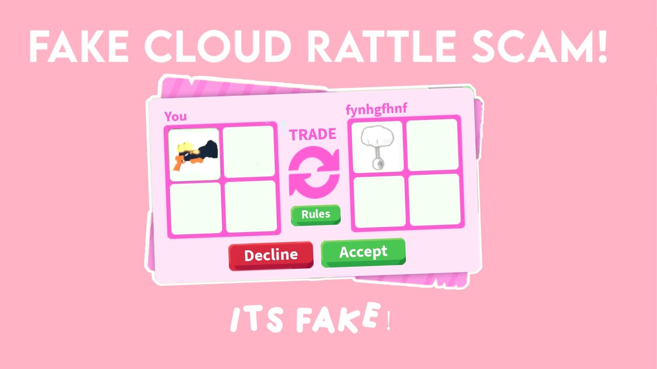 STAY AWAY FROM THIS NEW SCAM IN ADOPT ME! FAKE CLOUD RATTLE!? I got
