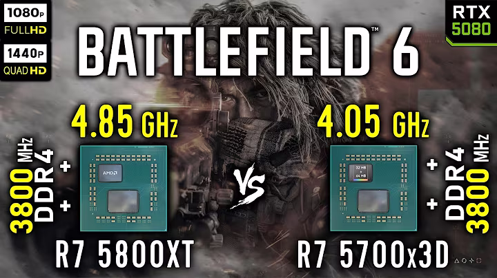 Ryzen 7 5800XT vs Ryzen 7 5700x3D in Battlefield 6 | RTX 5080 [ 1080p, 1440p ]