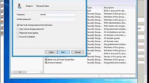 How to create a new domain user in Active Directory Users and Computers on Windows Server 2012