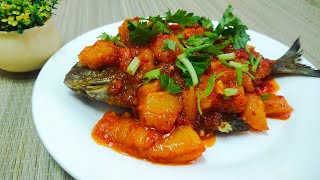 Ikan Bawal Goreng Masak Sambal Nanas Yang Sedap Lagi Menyelerakan