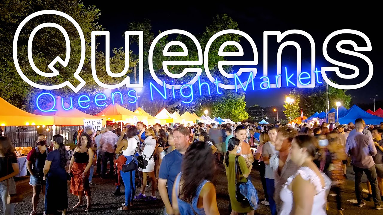 Queens, New York【Queens Night Market】2021 Walking Tour, Travel Guide【4K