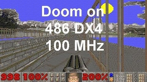 Doom on 486 DX4 laptop dos real mode(CDoom -file smetro3 -warp 24 -turbo 255 -deh sup)