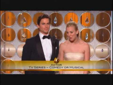 Matt Bomer and Kaley Cuoco presenting at the 68th Annual Golden Globe Awards