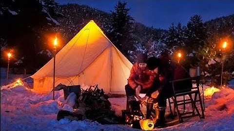 - 19°C DERECEDE SOBASIZ KANVAS ÇADIRDA YENİ YIL KIŞ KAMPI