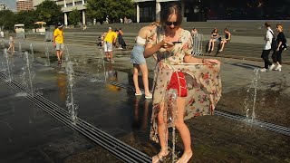 Summer, heat, fountain and wet girls.: -) / Лето, жара, фонтан и мокрые девушки. :-)