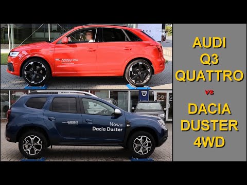 SLIP TEST - Audi Q3 Quattro vs Dacia Duster 4WD - premium vs budget - @4x4.tests.on.rollers