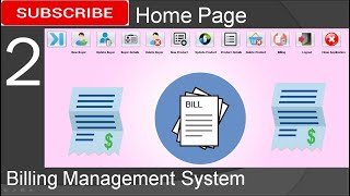 2. Billing Management System in java - Home Page (JFrame, Mysql Database, Netbeans IDE)