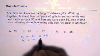 Work done by Three Persons Find Their Rate