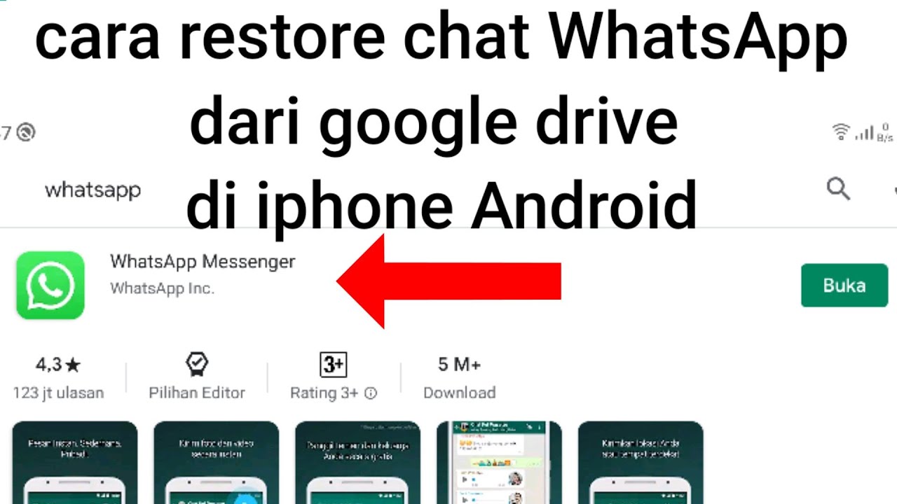 Cara Restore Chat Whatsapp Dari Google Drive Di Iphone Android Terbaru Youtube