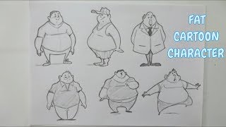 Drawing Fat Male Characters | Overweight Cartoon character | Character  Design - YouTube