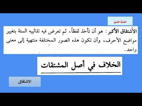 الاشتقاق مقدمة في معناه وأنواعه