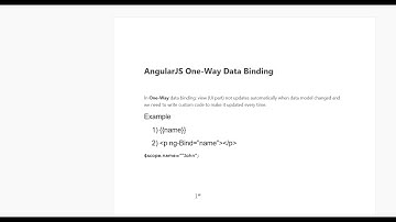 AngularJS one Way Data Binding
