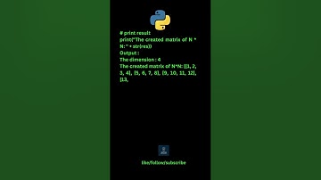 Python Program Python | Matrix creation of n*n