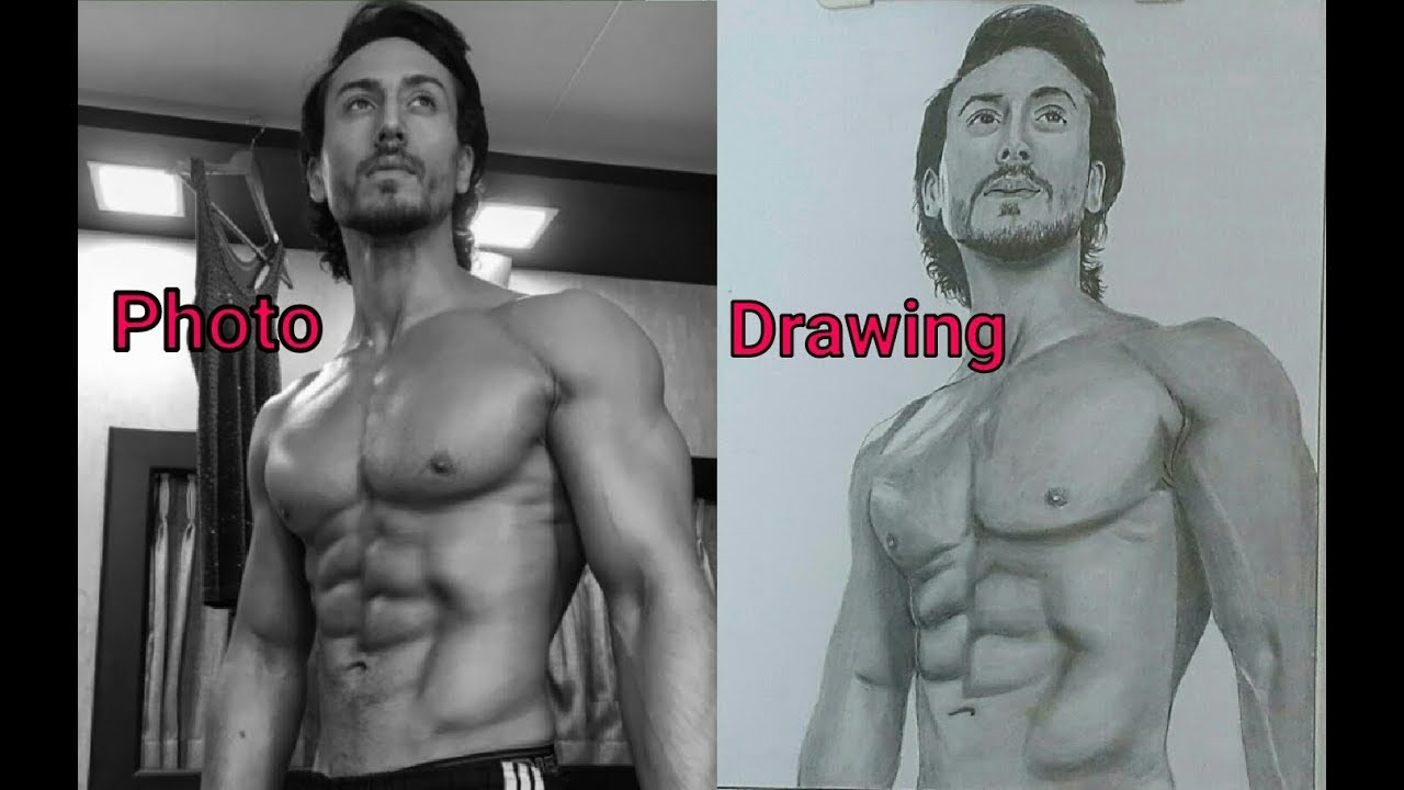 DRAWING TIGER SHROFF by Single Pencil - YouTube