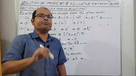 Solution of paper 2018 XI-MATHS karachi board sec"A " mcqs (1,2,3,4,5)