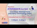 Live Stock MGMT & Dairy Technology | Introduction LMDT Course | Intermediate Education | Oct 20,