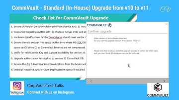 CommVault - Standard (In-House) Upgrade from v10 to v11