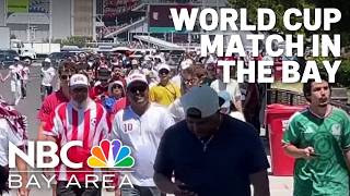 Thousands of soccer fans attend the first World Cup match in Santa Clara