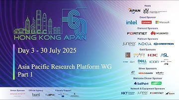 APAN60: Asia Pacific Research Platform WG - Part 1