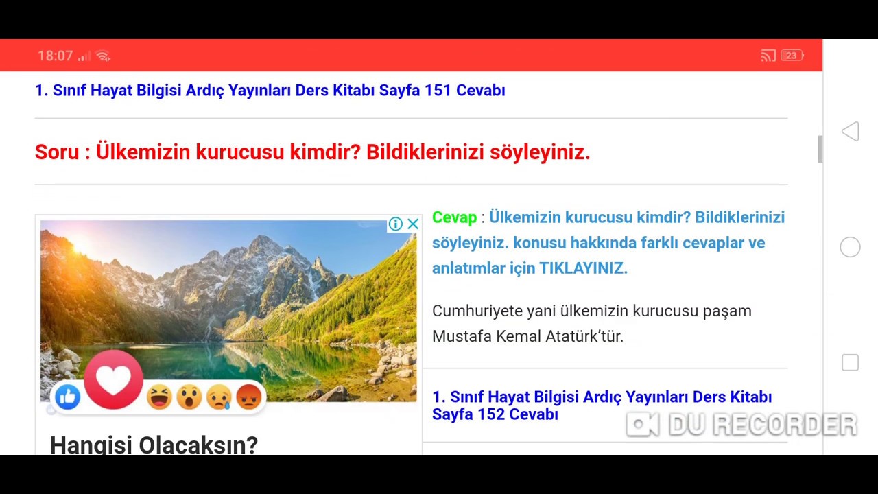 1 Sinif Hayat Bilgisi Ders Kitabi Ardic Yayinlari Ataturk Un Hayati Metni Etkinlik Cevaplari Sayfa 151 152 153 Sayfalari Sorulari Ve Hayat Bilgisi Hayat Kitap
