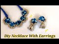 Diy- Handmade Fabric Chokar & Earrings Full Tutorial //Fabric Necklace making