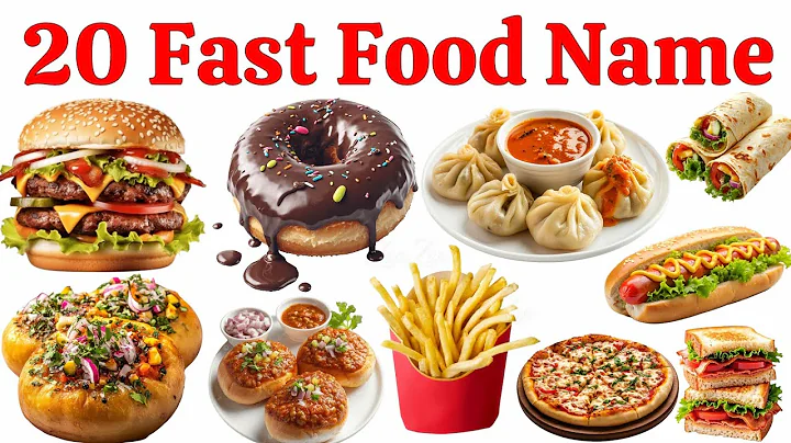 20 Fast Food Names for Kids | English Vocabulary Learning Video for Toddlers and Preschoolers