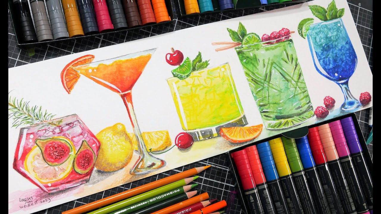 OK, I'll record a Cocktail Painting, Cheers! 😂🍹🍸🍷