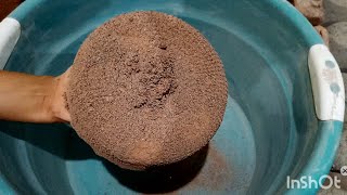 Gritty Reddirt dry and water crumbling relaxing video #satisfying