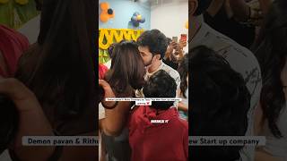 Demon pavan &amp; Rithu Chowdary at Tasty Teja New Start up company opening ❤️ #demonpavan #rithu