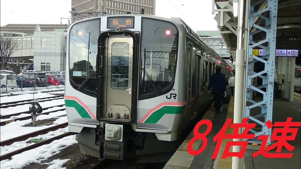 忙しい人のための仙山線快速山形行き前面展望8倍速