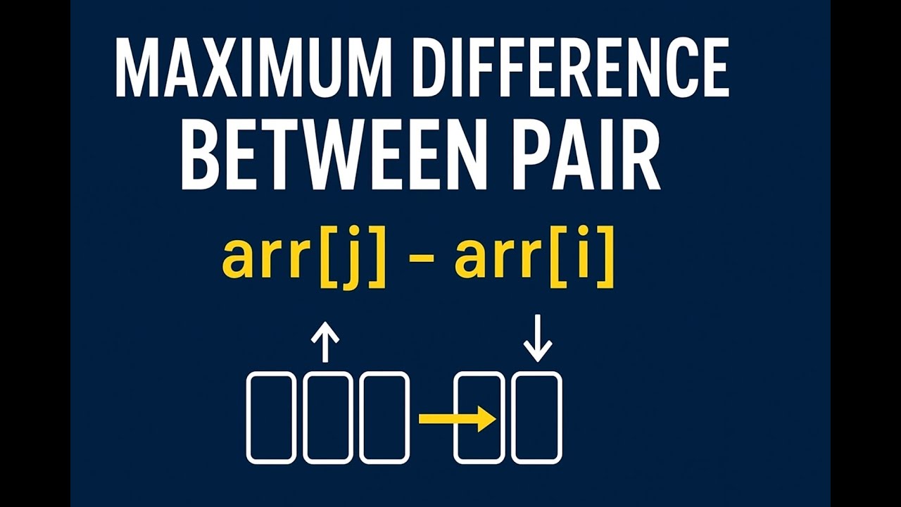 Day 43 | Maximum Difference Between Pair | Optimized DP & Array ...
