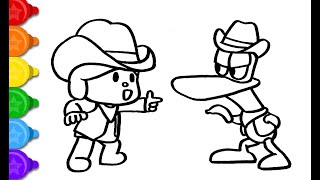 Draw And Color Pocoyo And Pato Drawings For Kids
