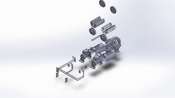 MAE 214 - Dual Horizontal Steam Engine Assembly Animation