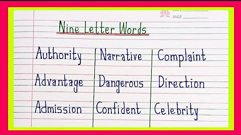 Learn and write nine letter words in English | 9 letter words | nine letter words | Read 9 letter 