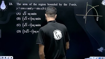 The area of the region bounded by the Y-axis, y = cos x and y = sin x, 0 ≤ x ≤  π....