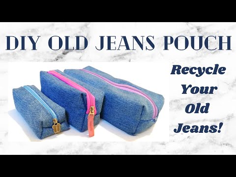 DIY Denim Pencil Pouch/ Makeup Bag: Recycle Your Old Jeans! Very Cute!
